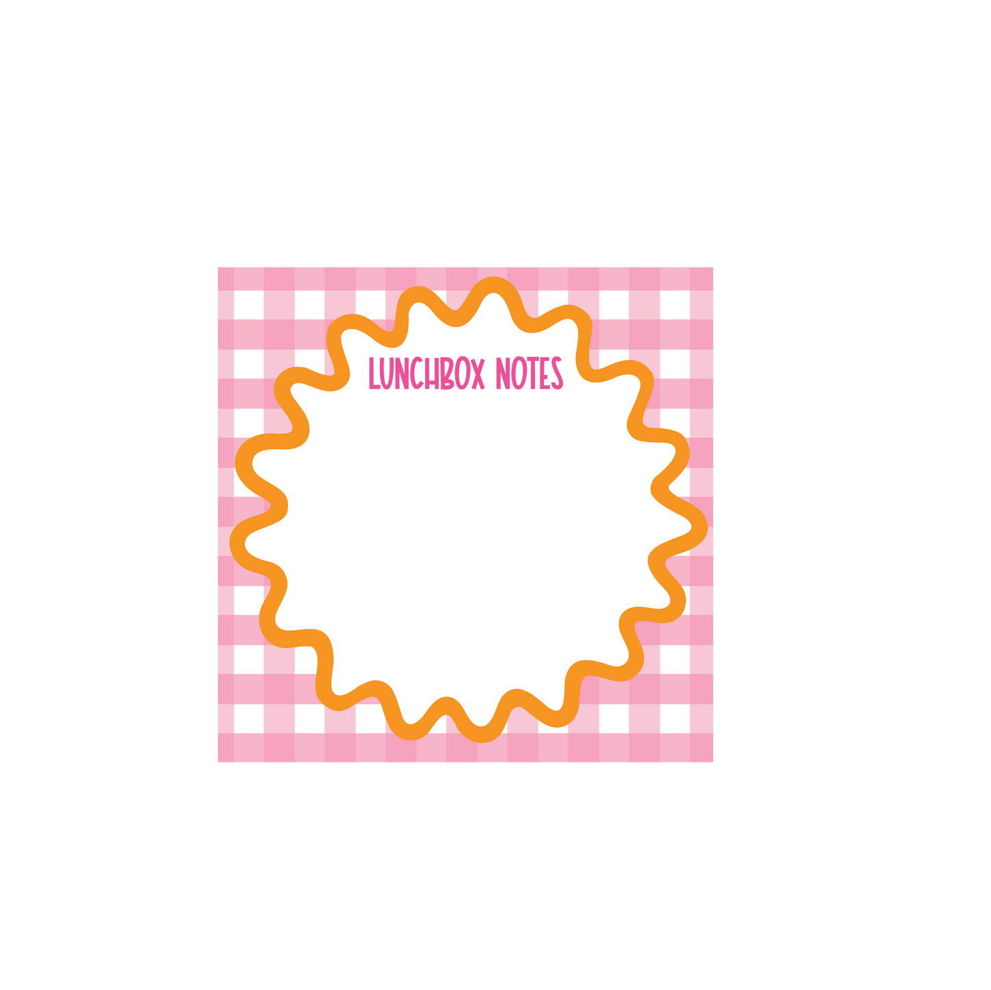 Pink Gingham Lunchbox Notes
