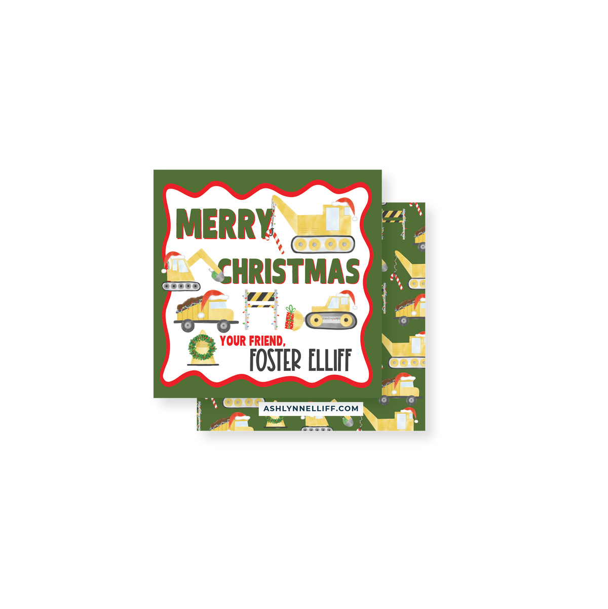 Construction Holiday Gift Tag