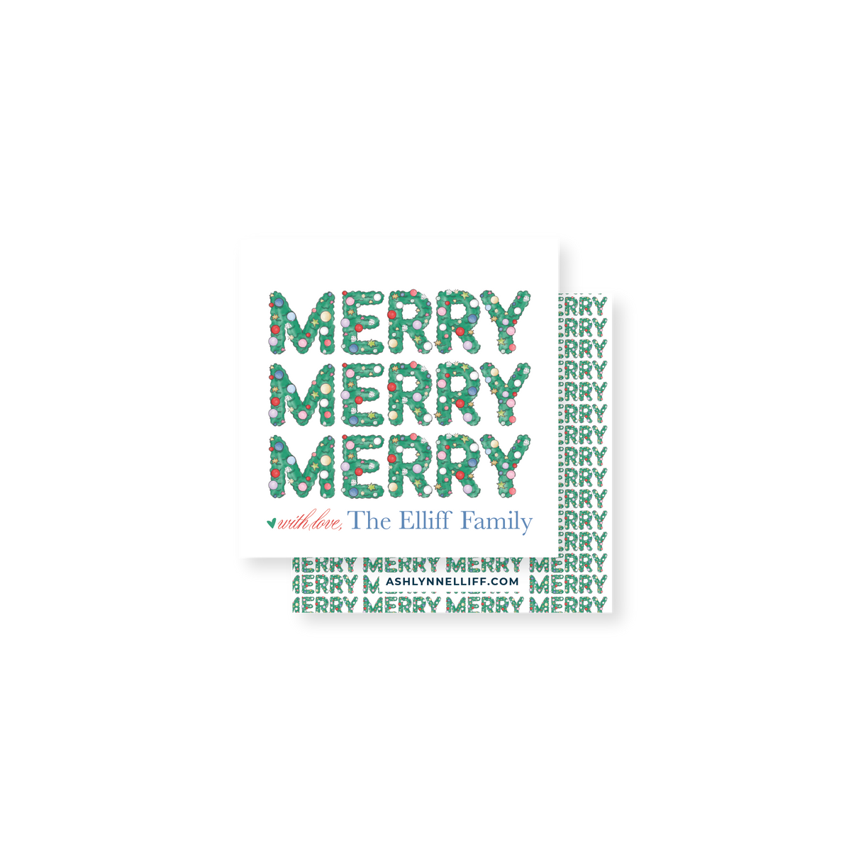 Merry Merry Merry Holiday Gift Tag