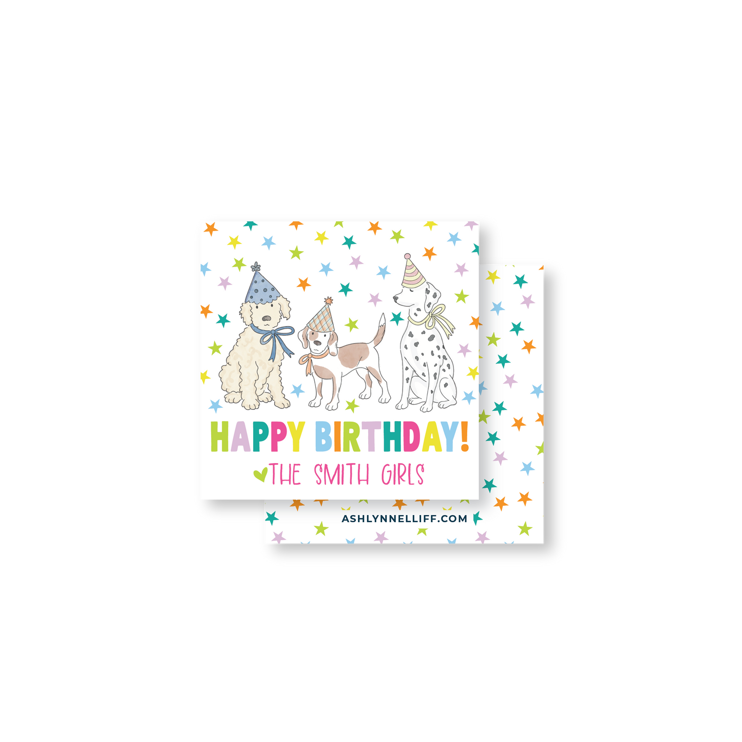Happy Birthday Party Dogs Gift Tag