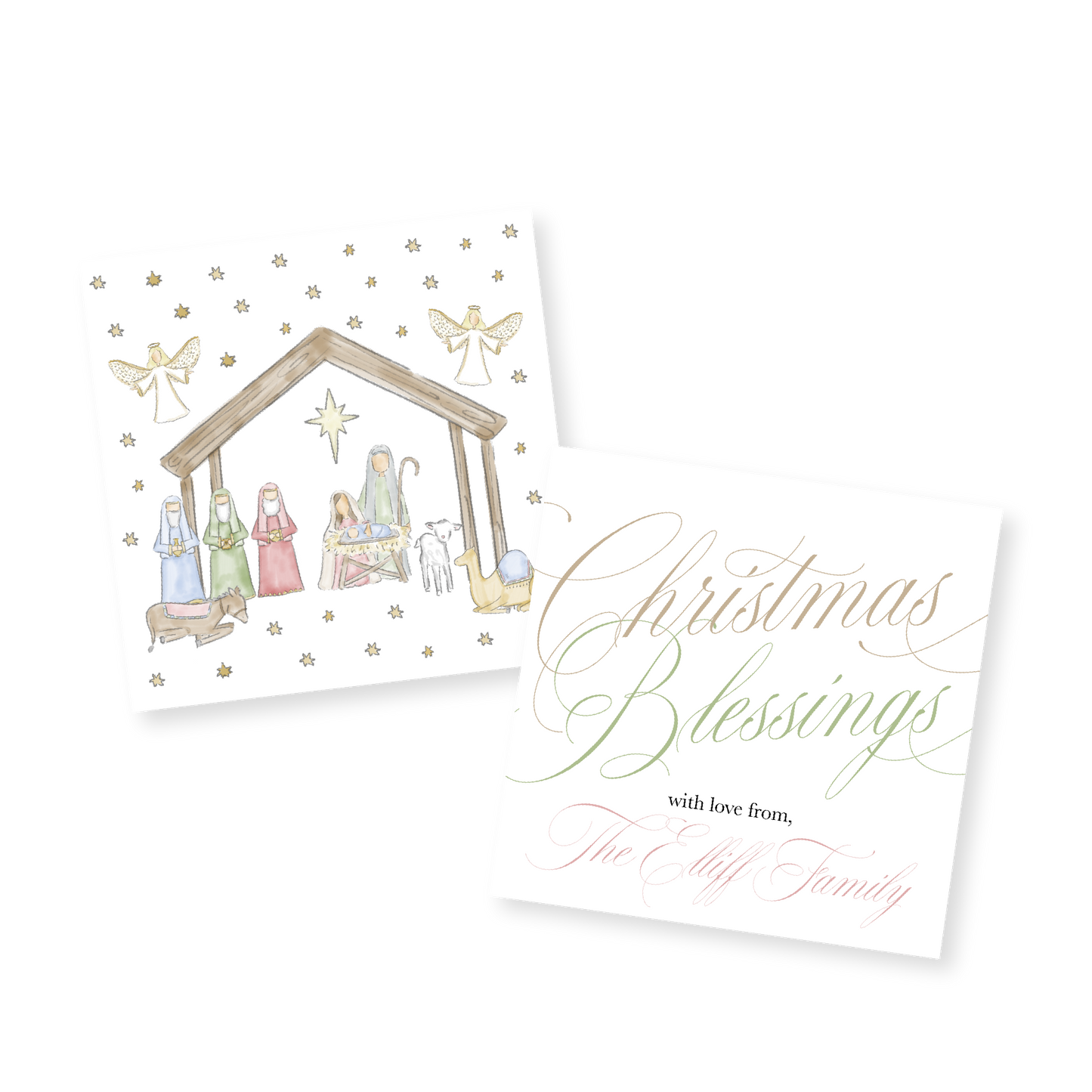 Nativity Christmas Blessings Holiday Gift Tag