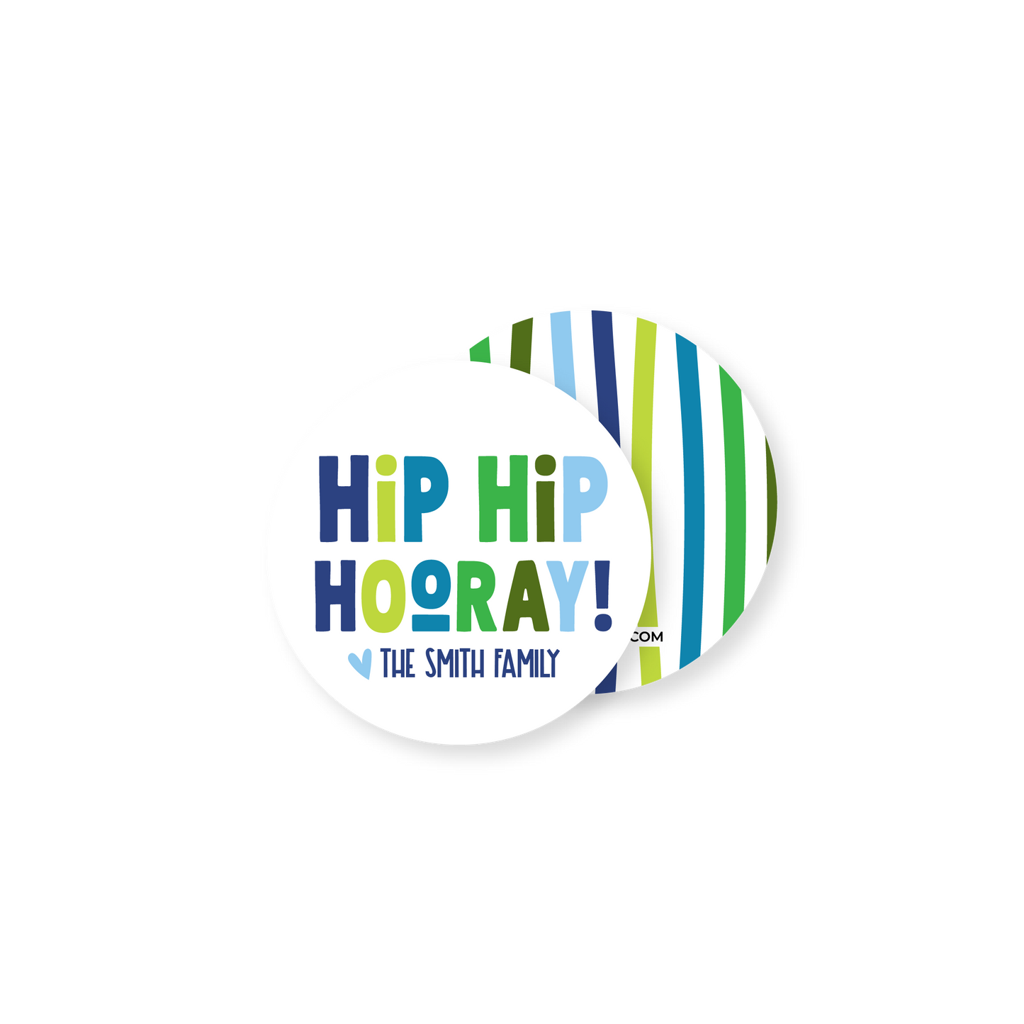 Hip Hip Hooray! Blue Circle Gift Tag