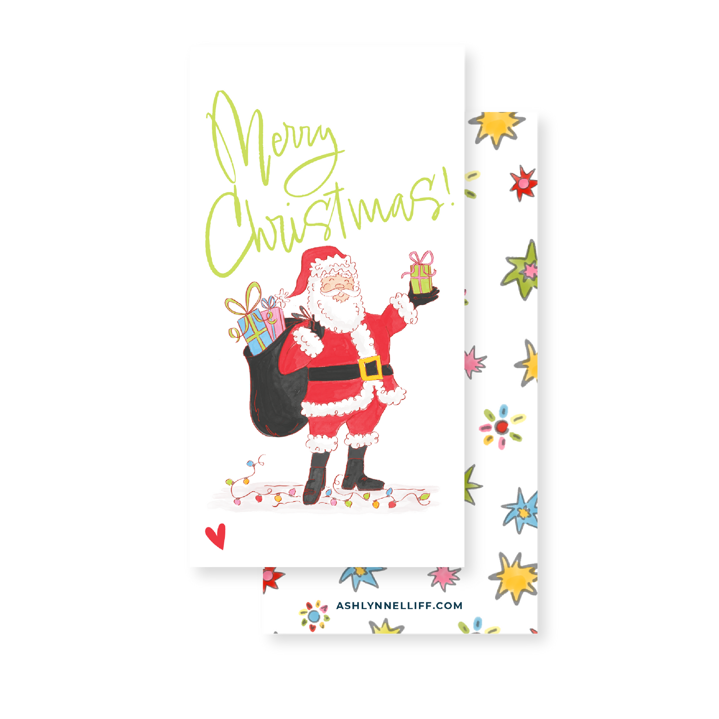 Merry Christmas Santa Holiday Gift Tag