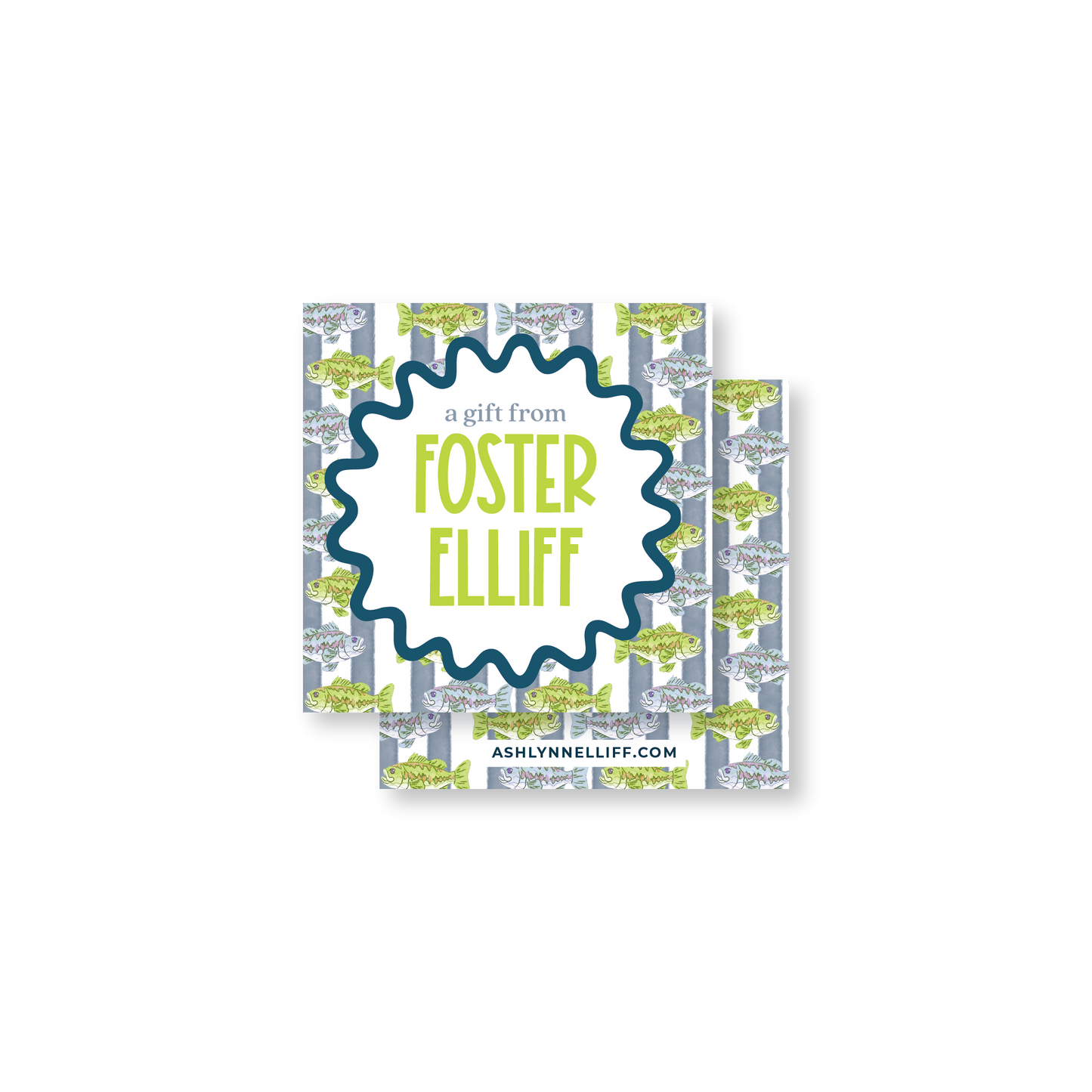 Fish Striped Gift Tag