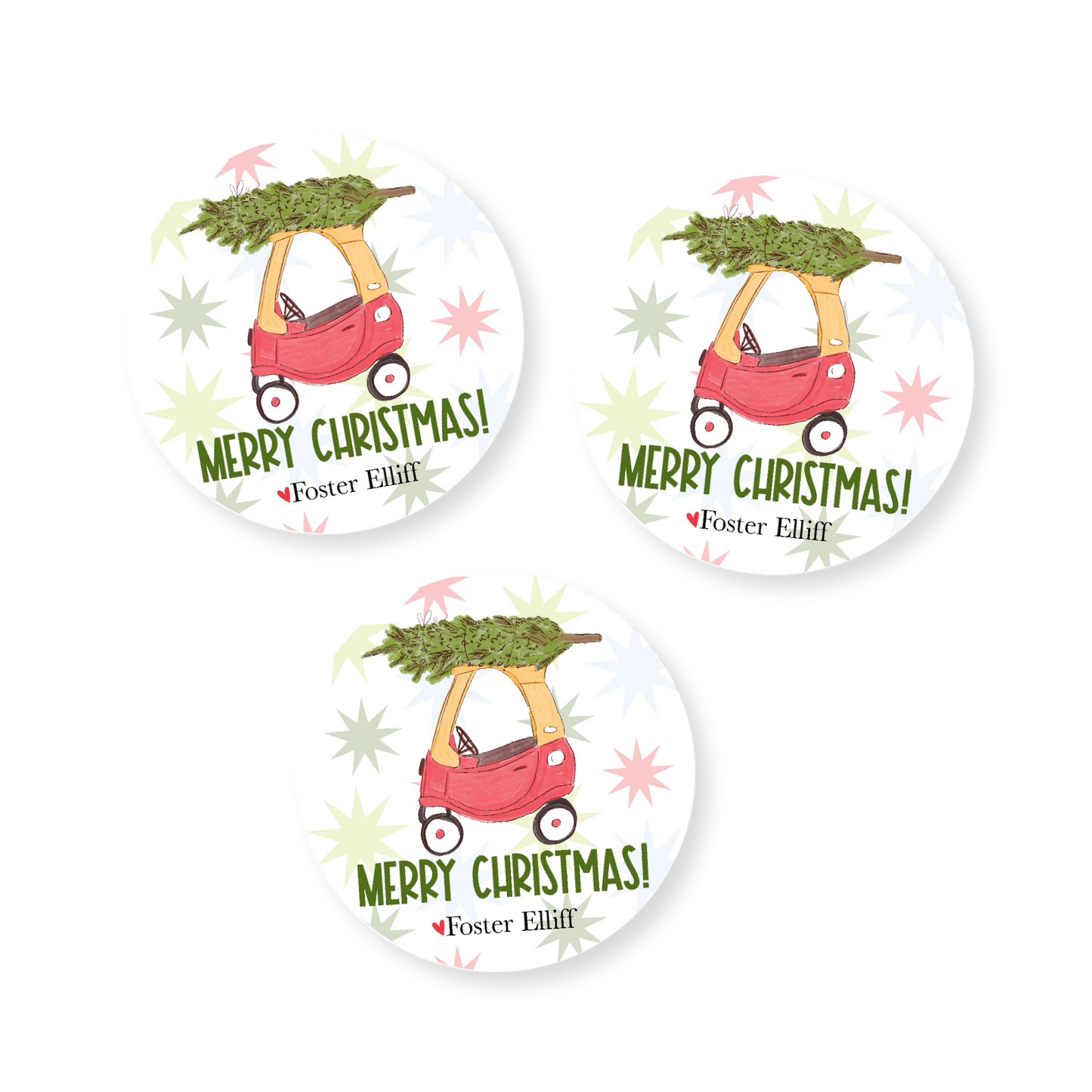 Christmas Car Holiday Stickers