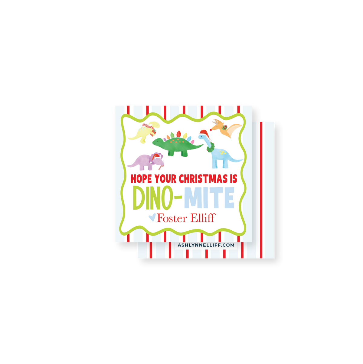 Dino-mite Christmas Gift Tag