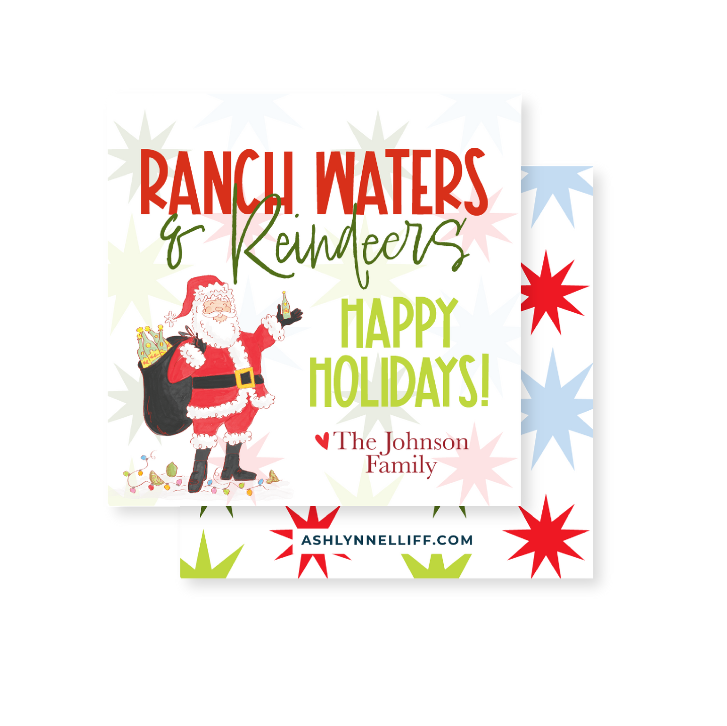 Ranch Waters & Reindeers Holiday Cheers Gift Tag