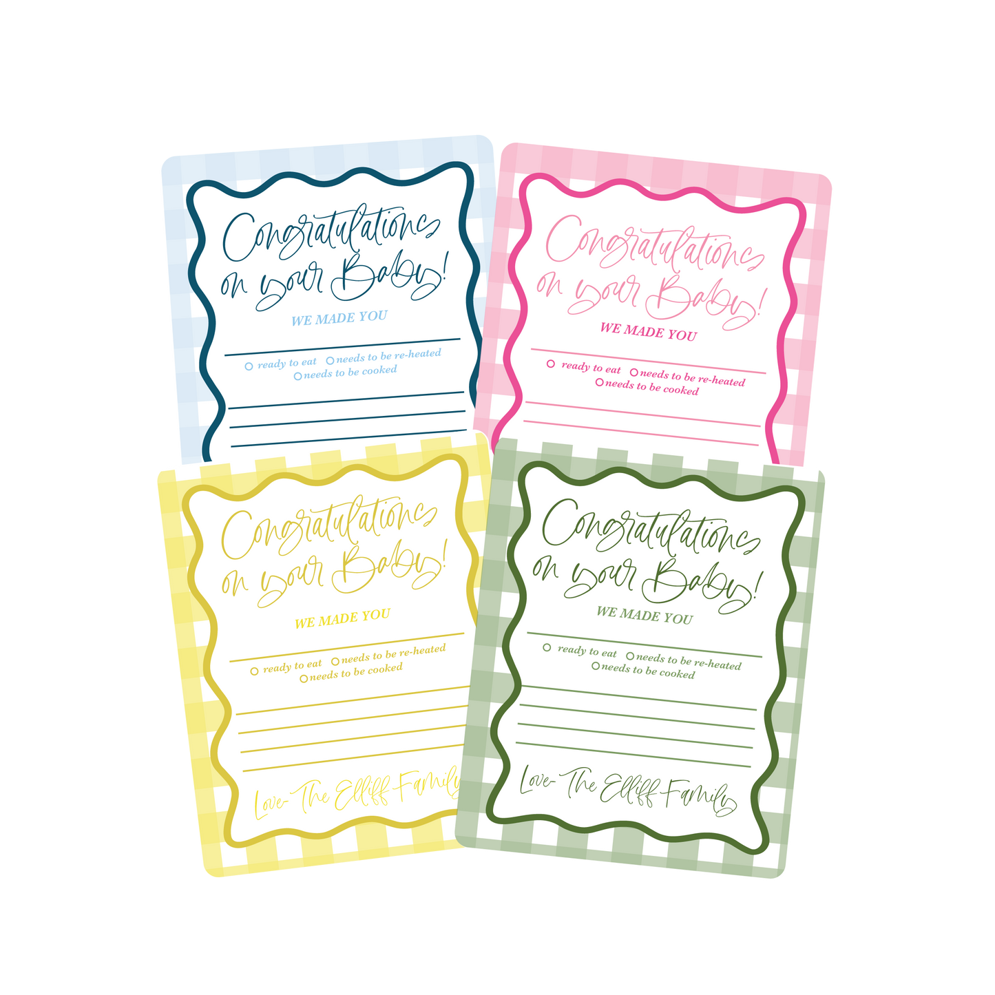 New Baby Gingham Food Labels