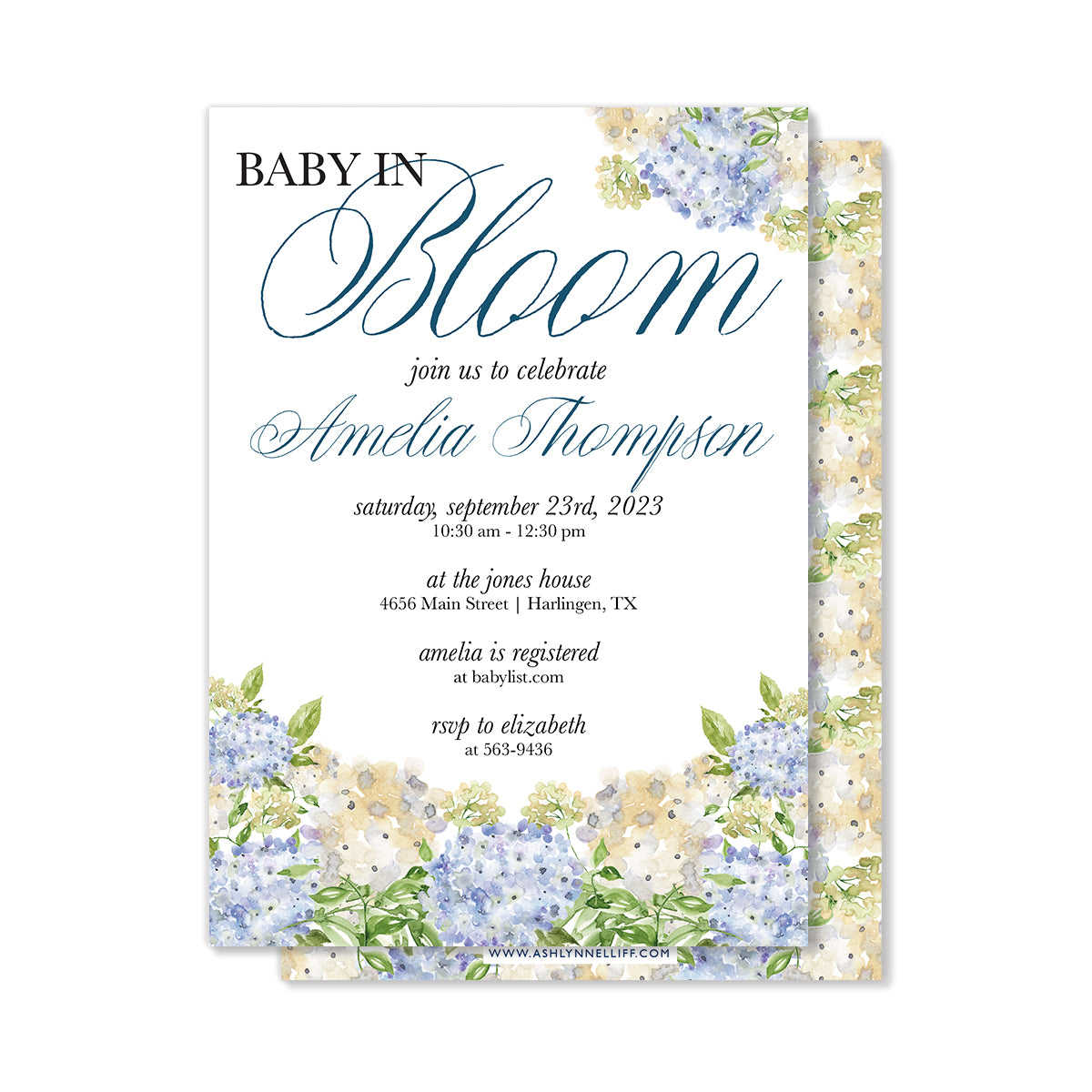 Baby in Bloom Baby Shower Party Invitation