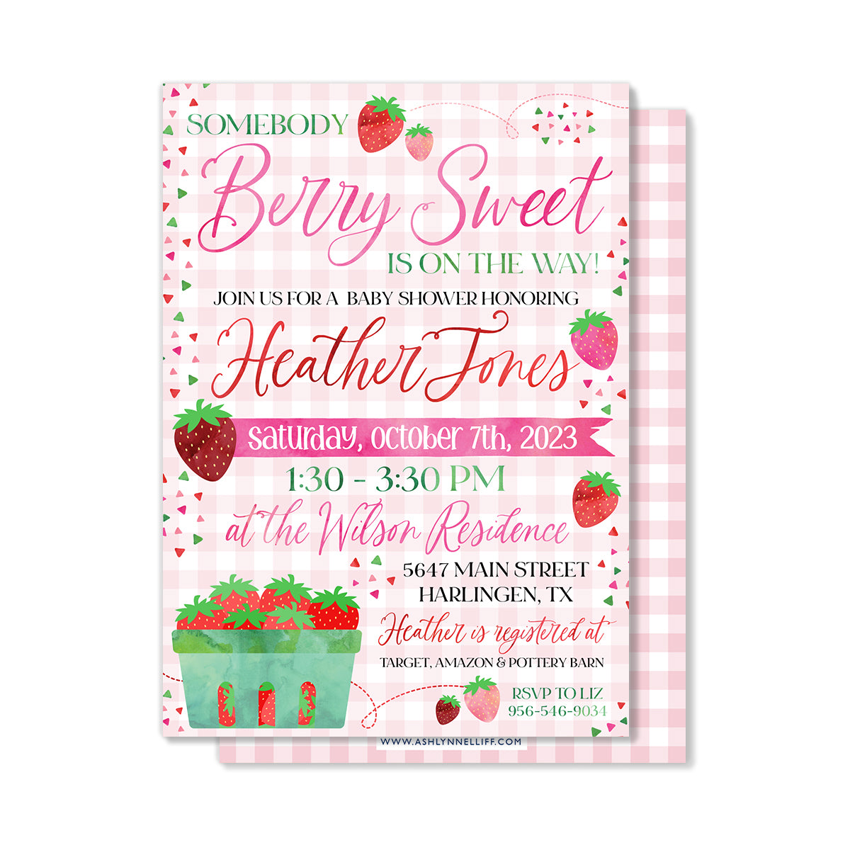 Berry Sweet Baby Shower Party Invitation