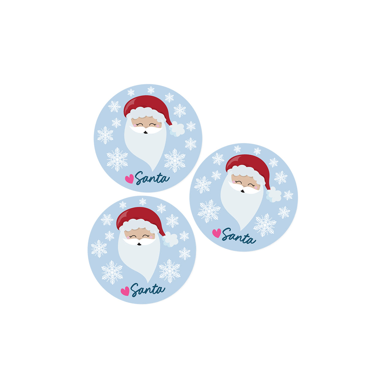Blue Santa Stickers