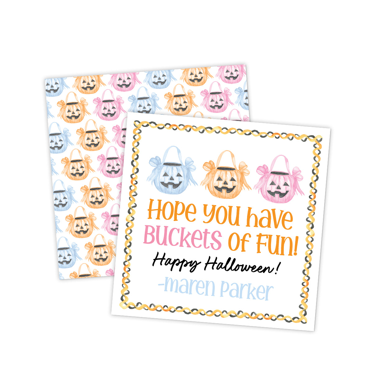 Buckets of Fun Halloween Gift Tag