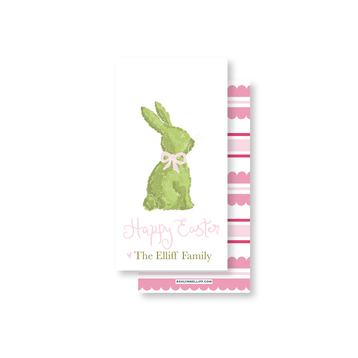 Happy Easter Pink Rectangle Gift Tag