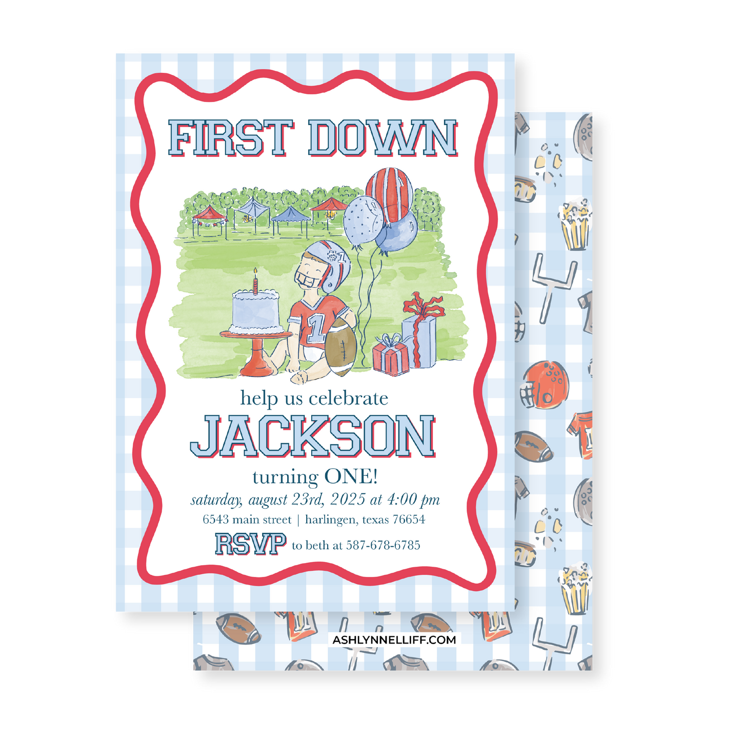 First Down Football Party Invitation