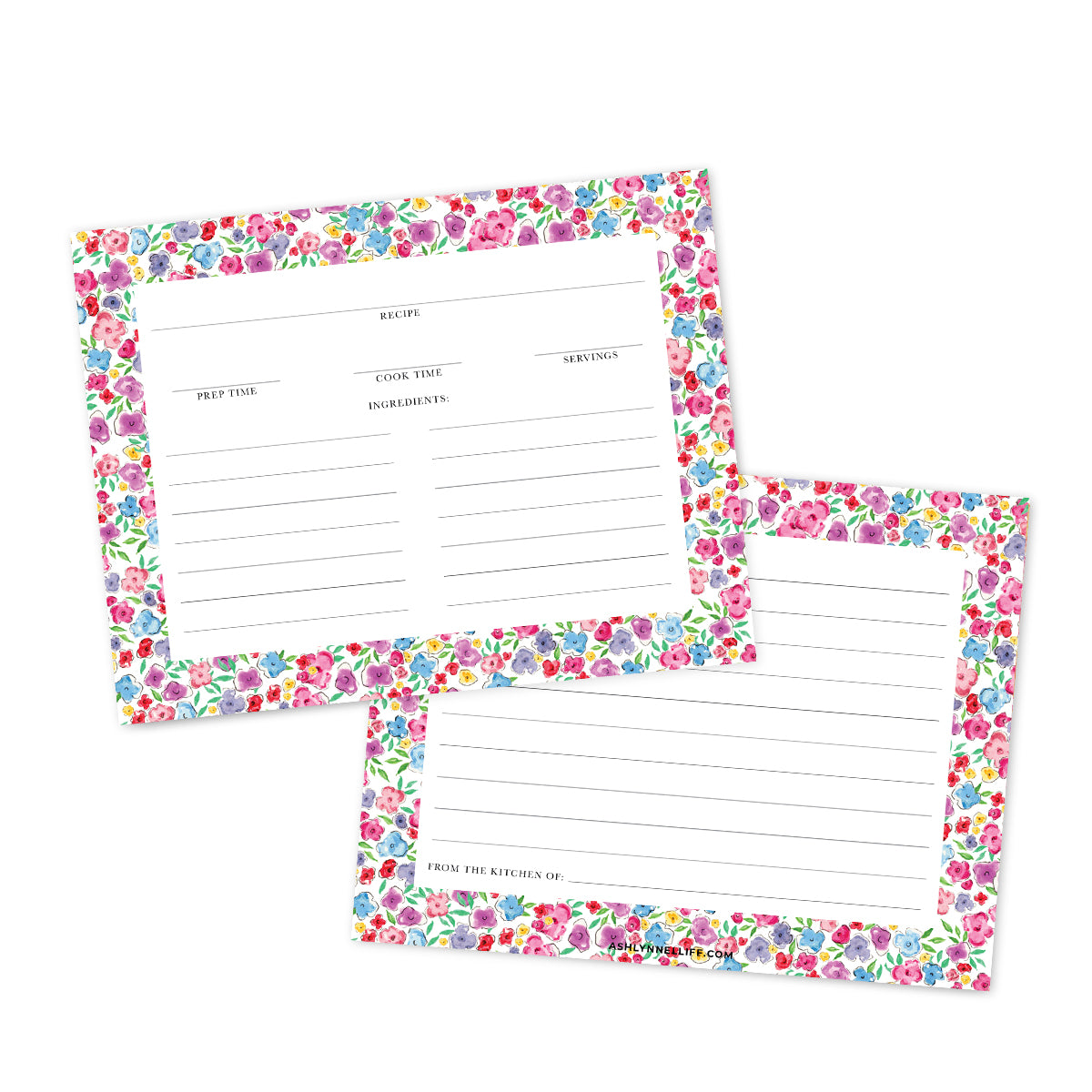 Floral Recipe Cards