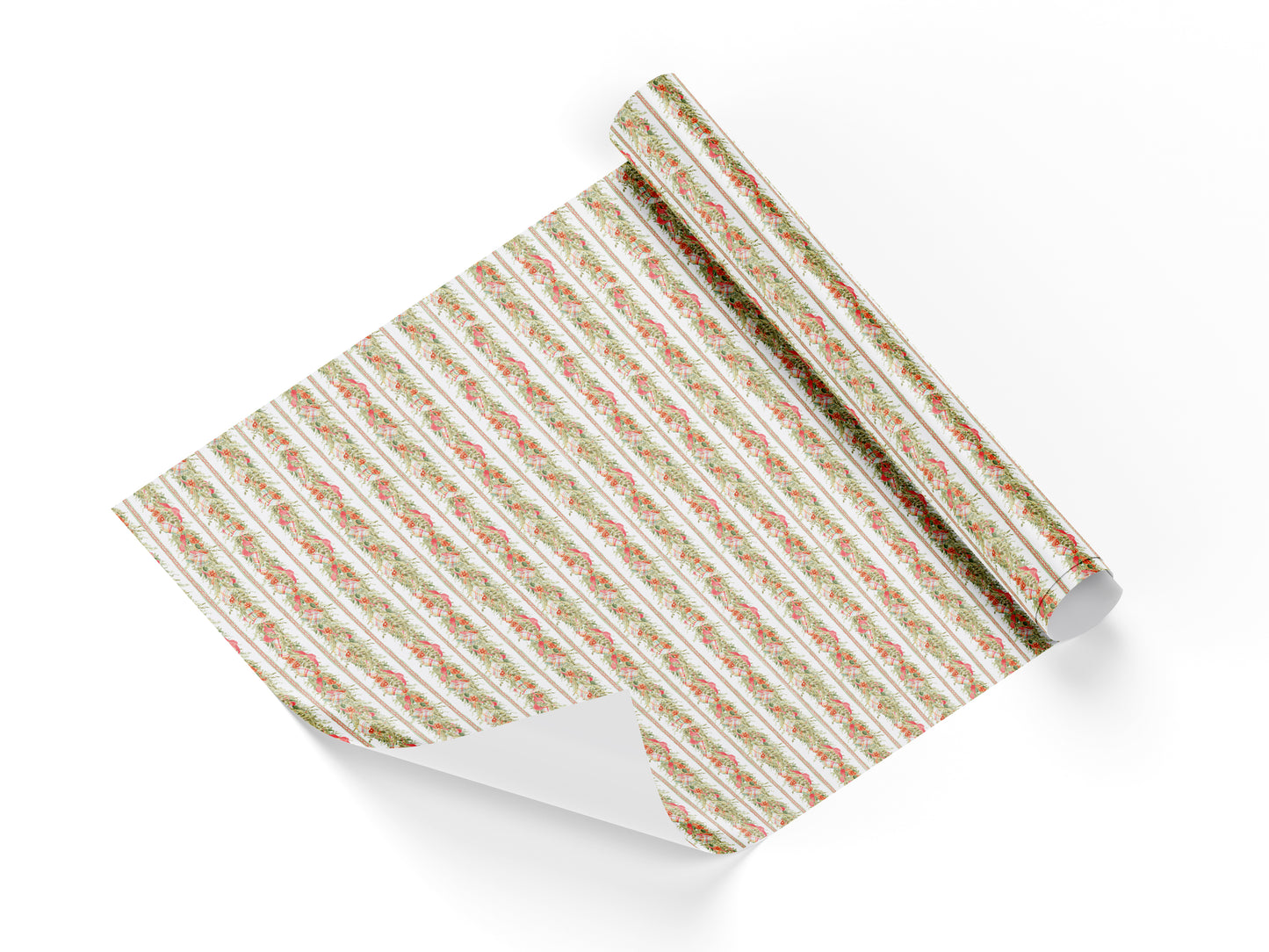 Floral Light Plaid Wrapping Paper Sheets