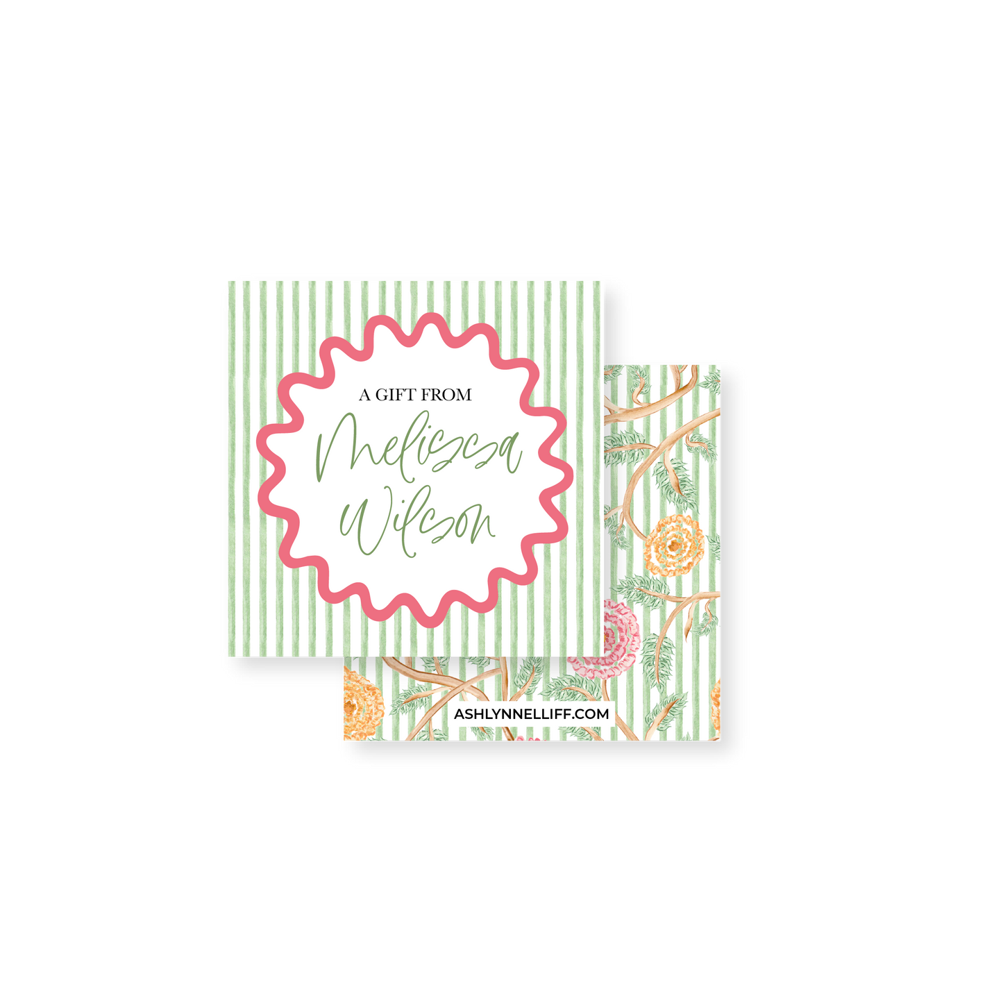 Flowers & Stripes Gift Tag