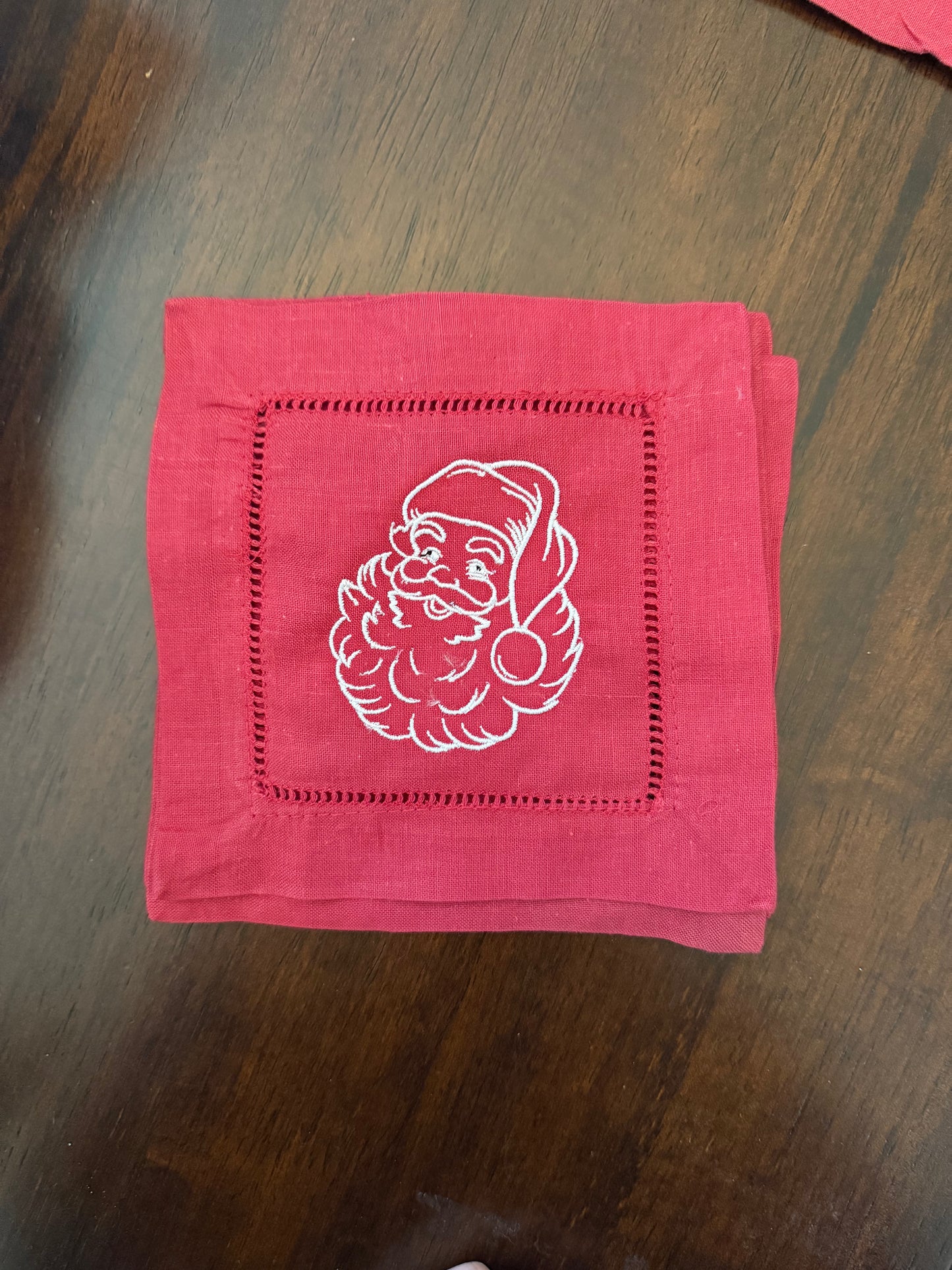 Santa Red Cocktail Napkins