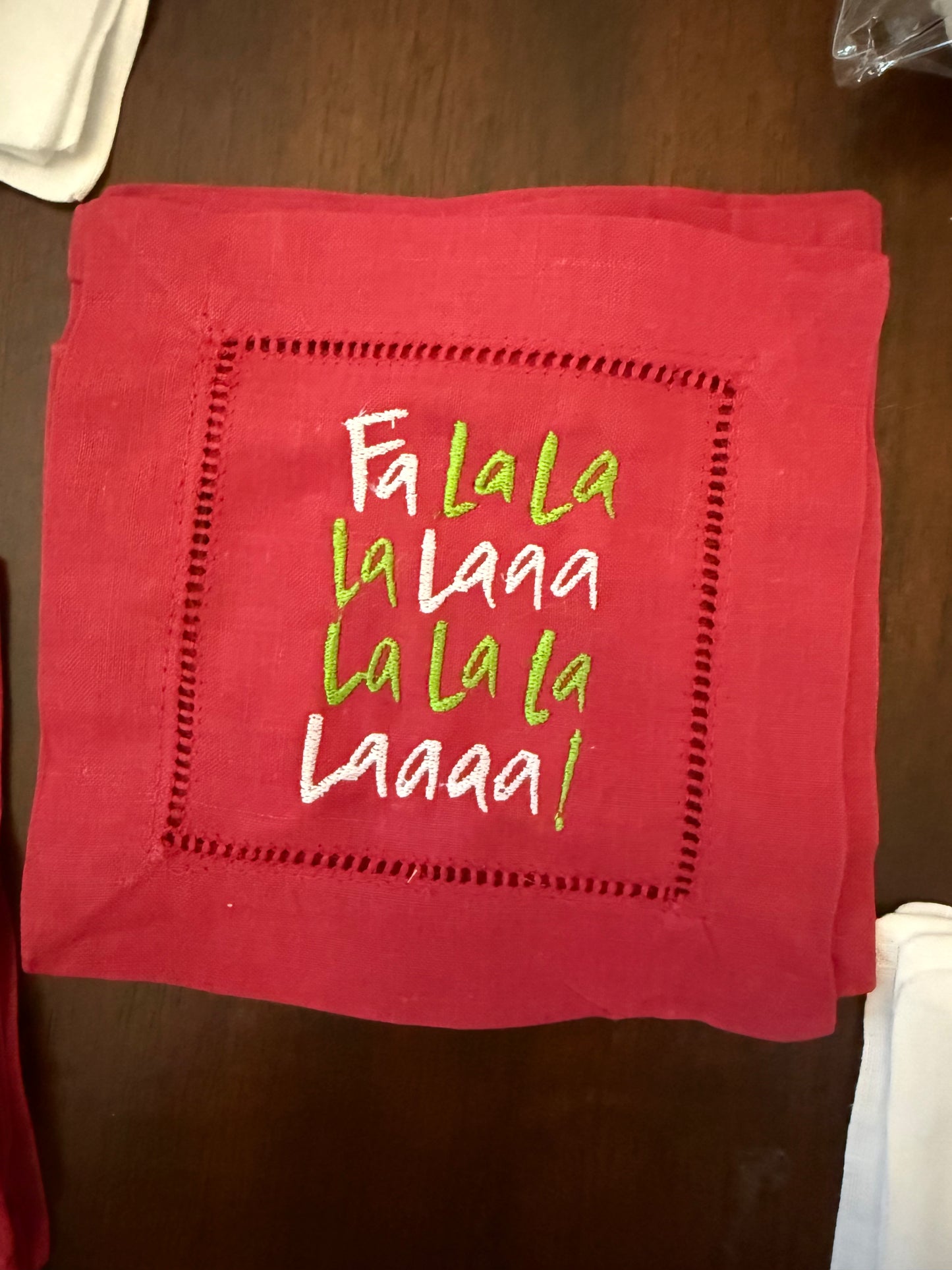 FaLaLaLa Red Cocktail Napkins