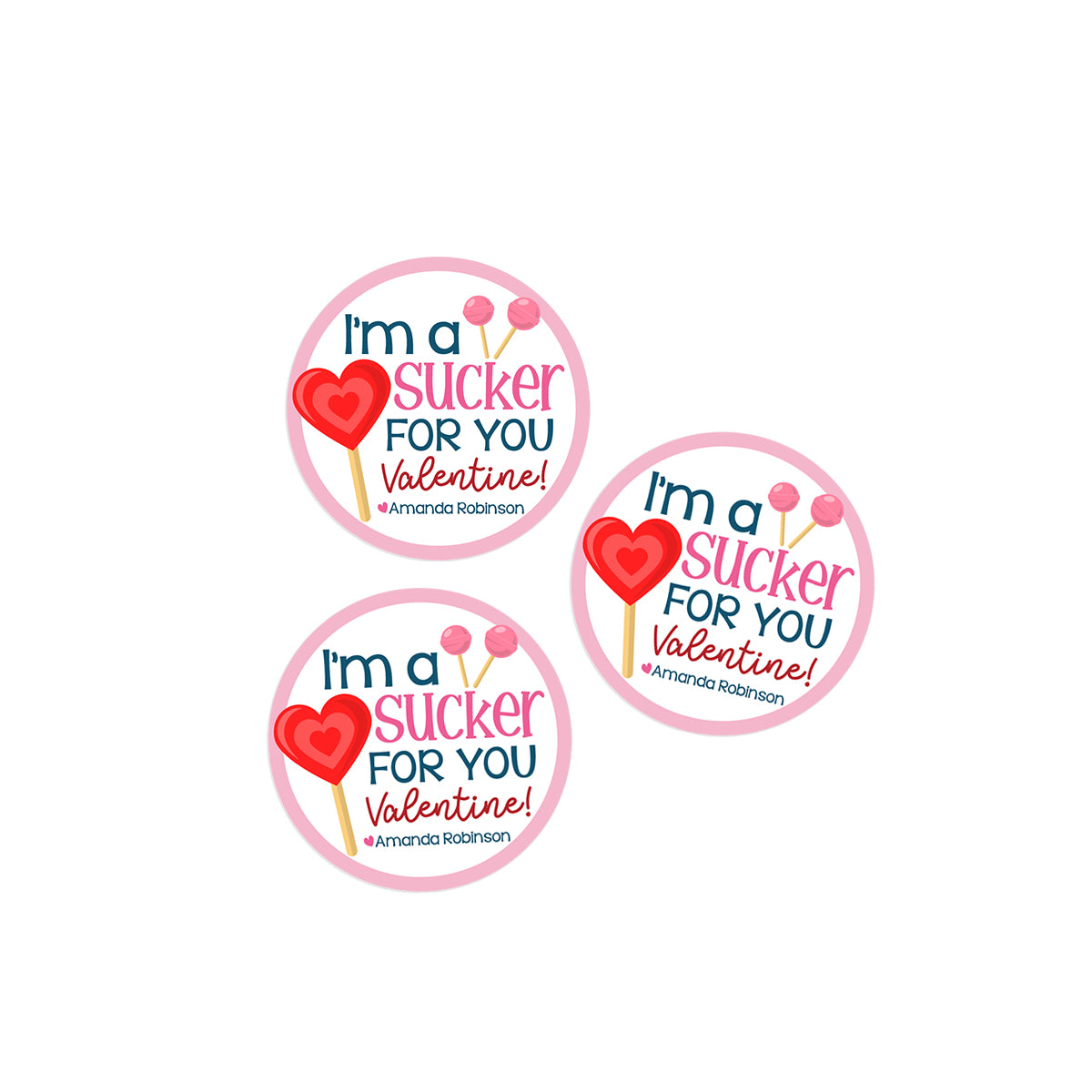I'm a Sucker for you (Lollipop) Valentines Day Stickers