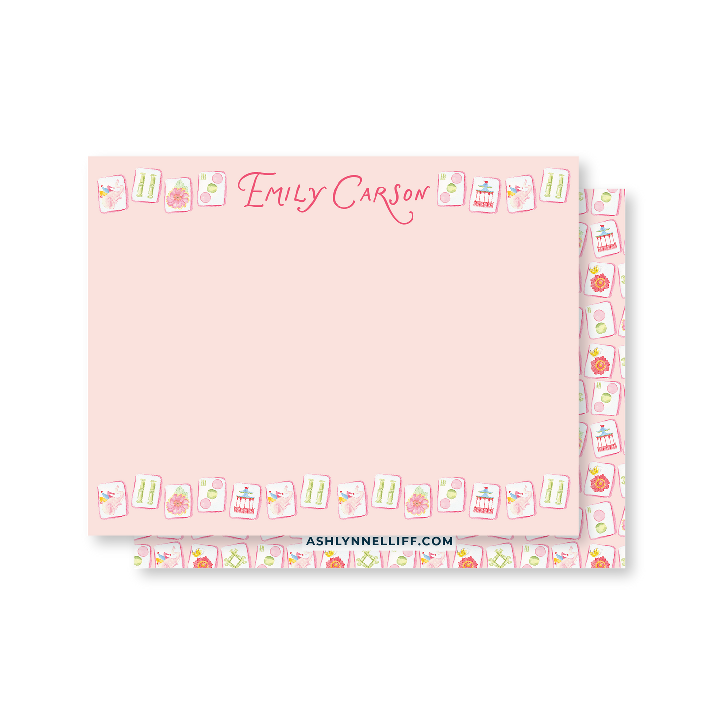 Mahjong Pink Tiles Stationery