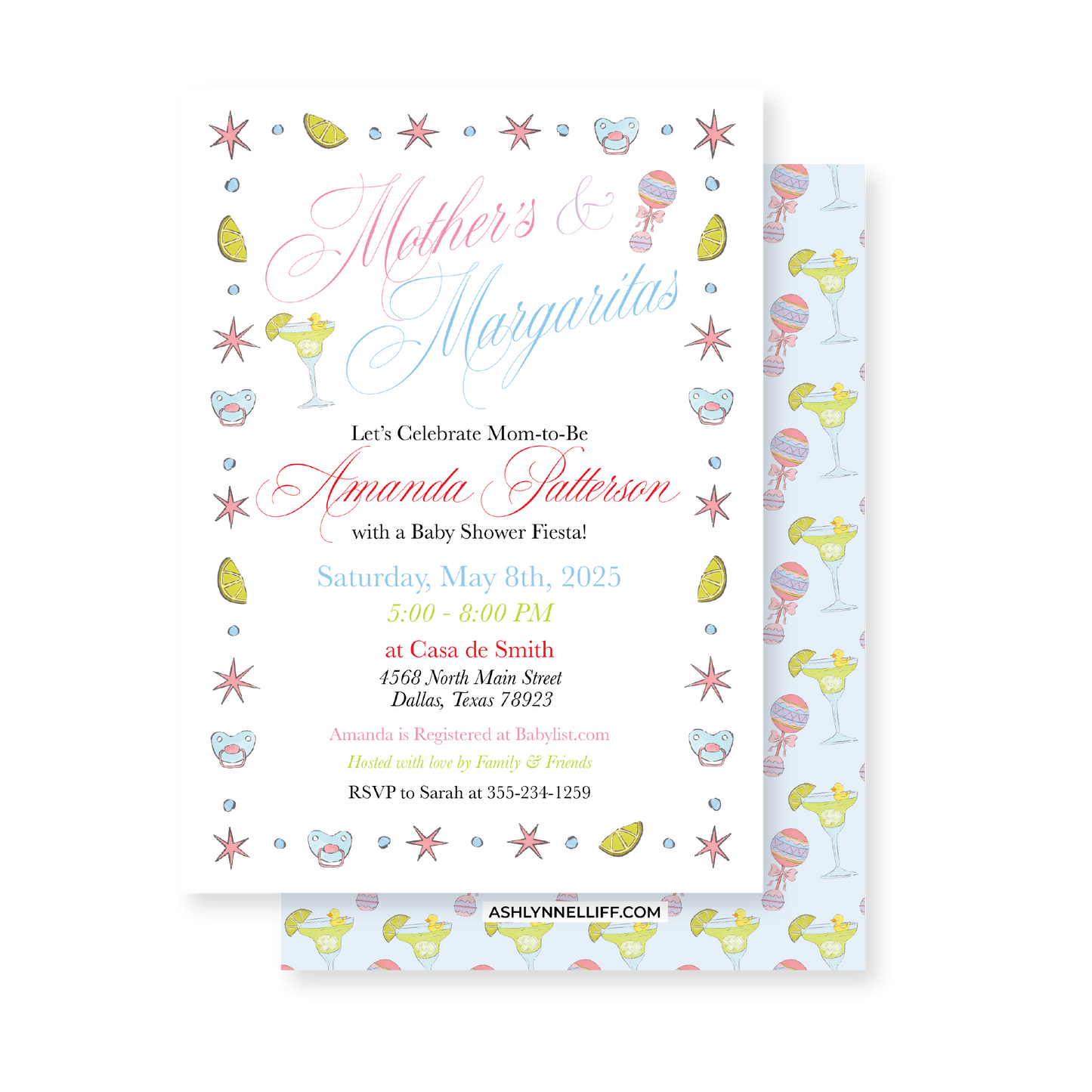 Mothers & Margaritas Baby Shower Party Invitation