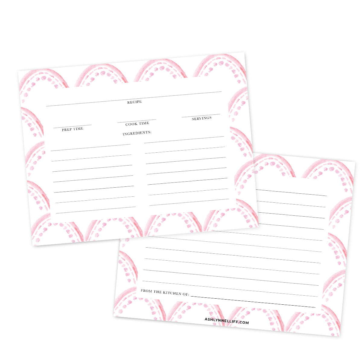 Pink Arch Recipe Cards