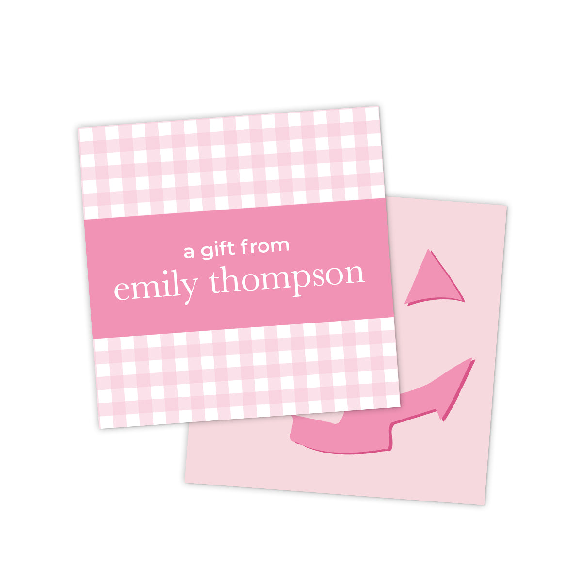 Pink Gingham Pumpkin Halloween Gift Tag
