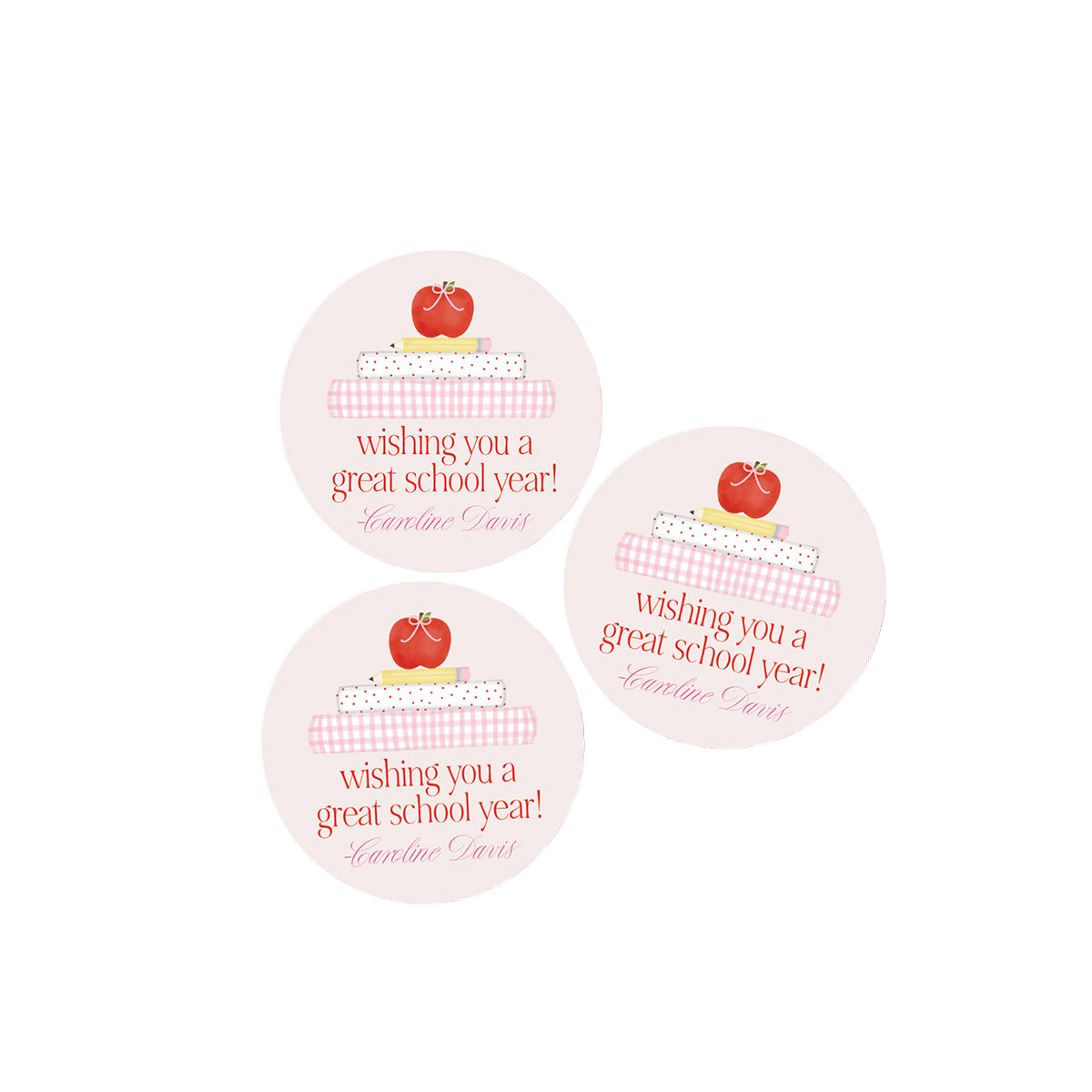 Happy First Day of School Pink Stickers