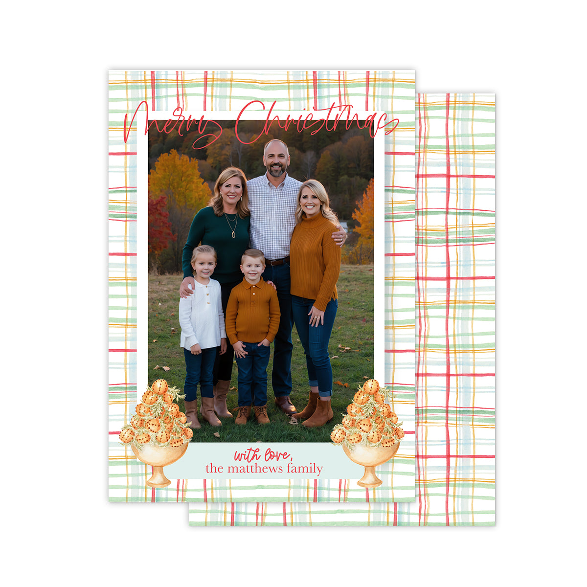 Light Plaid Christmas Cards