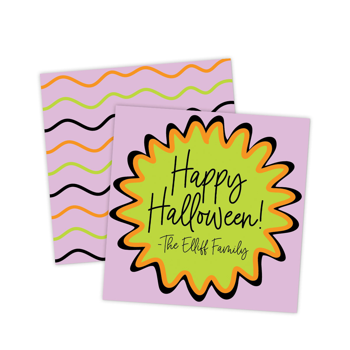Purple Squiggle Halloween Gift Tag