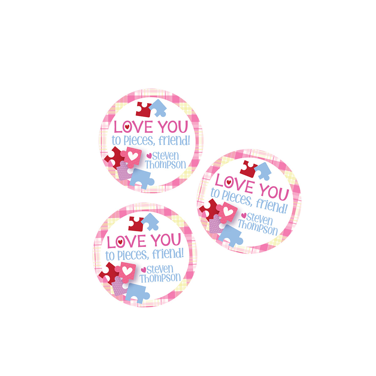 Love you to Pieces (Puzzle) Valentines Day Stickers