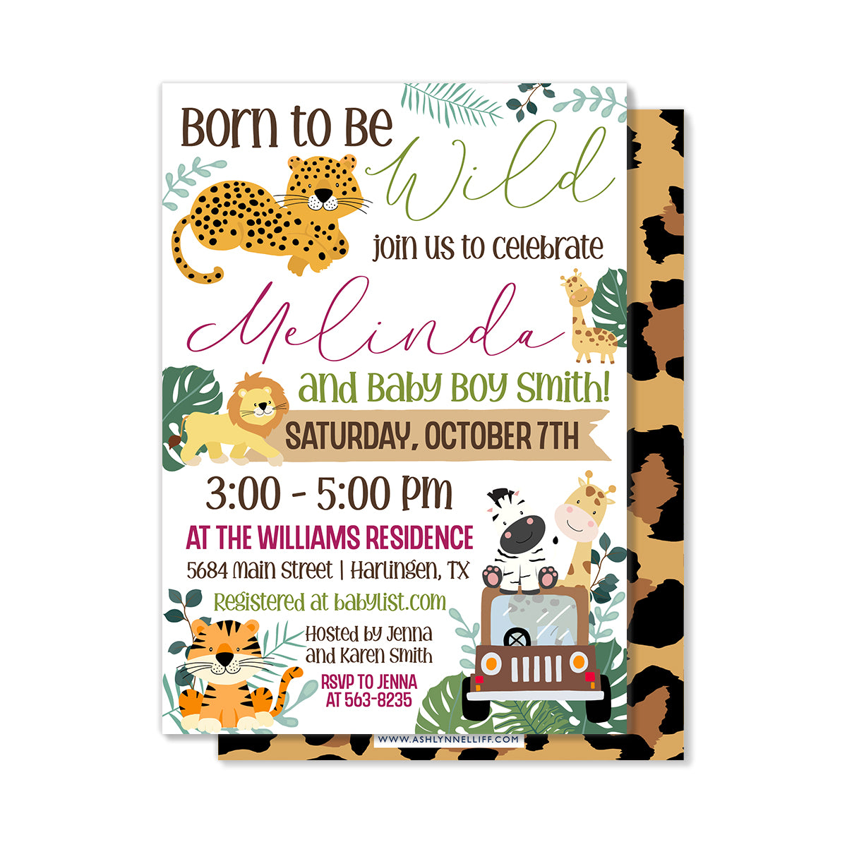 Safari Baby Shower Party Invitation