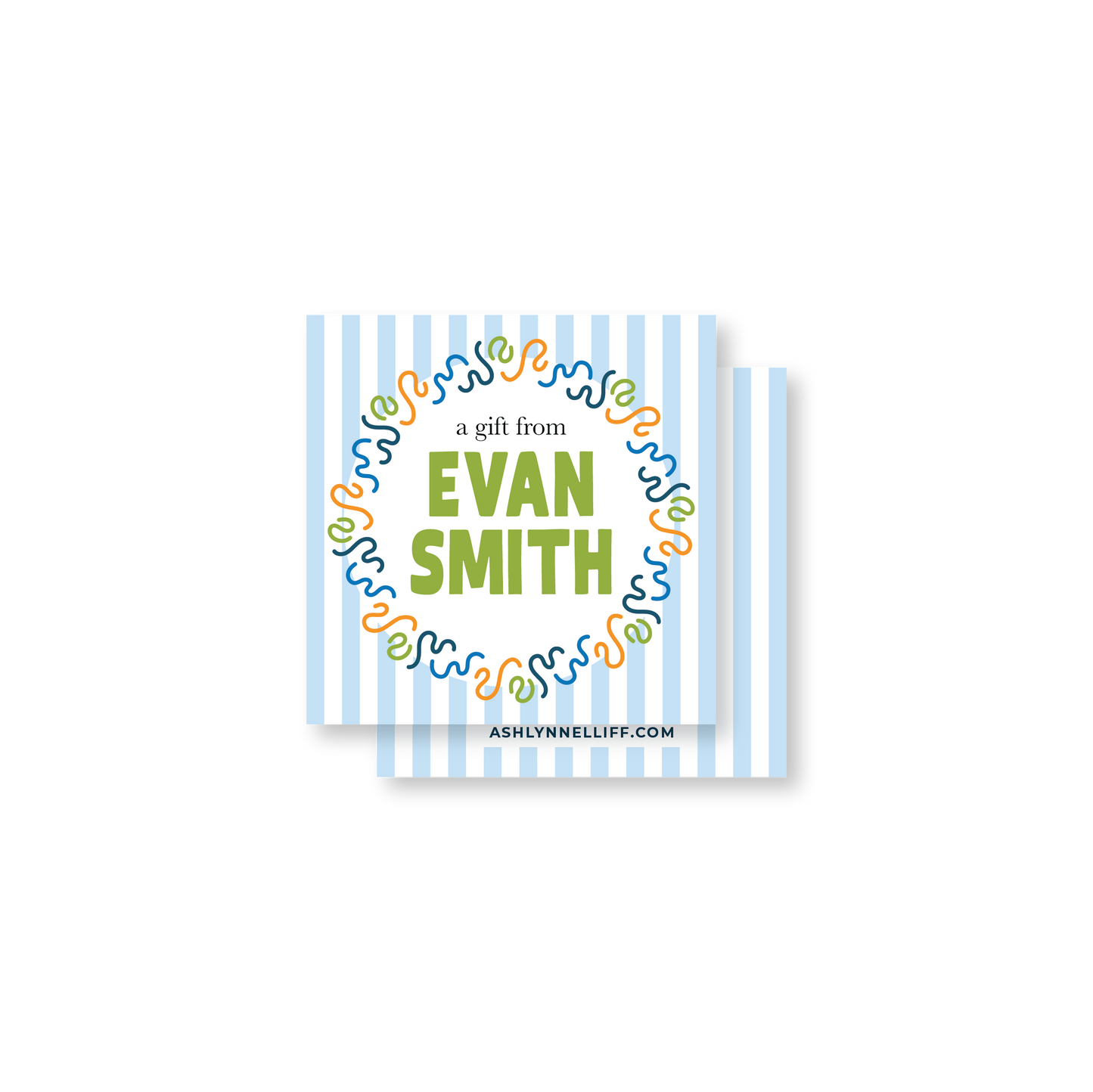 Squiggle & Stripes Gift Tag
