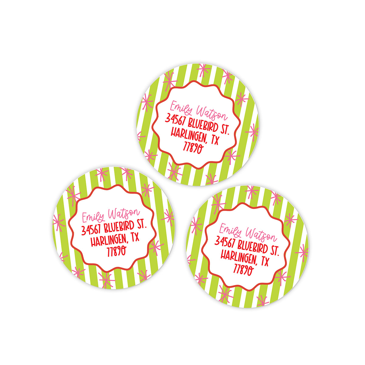 Stars & Stripes Return Address Holiday Stickers