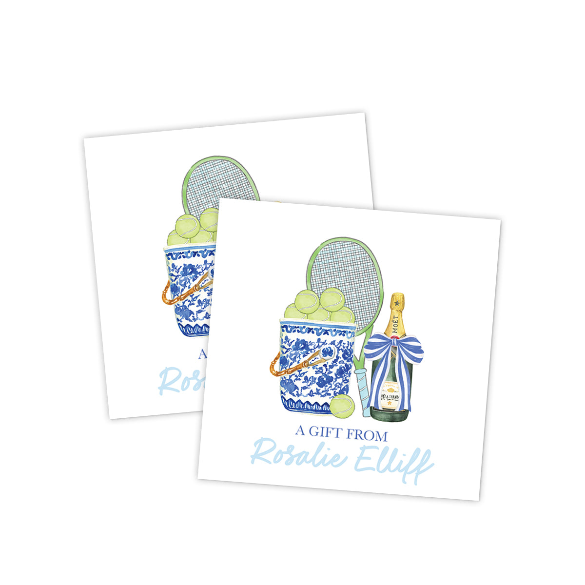 Tennis & Champagne Country Club Gift Tag