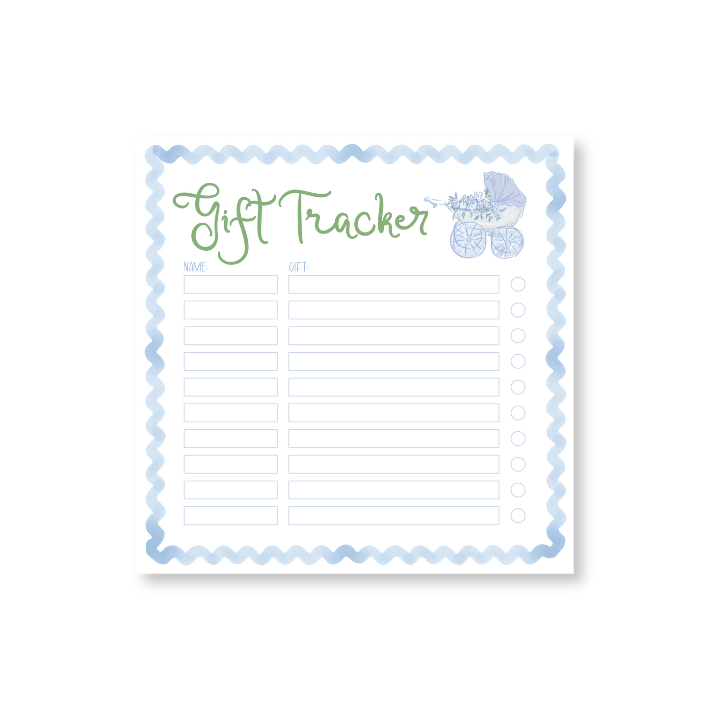 Gift Tracker Baby Boy 8" Notepad