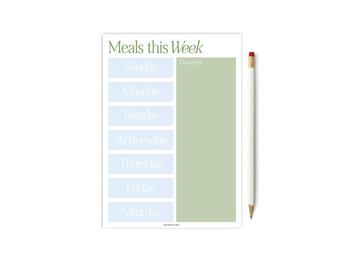 Weekly Meal Planner No. 5 Notepad