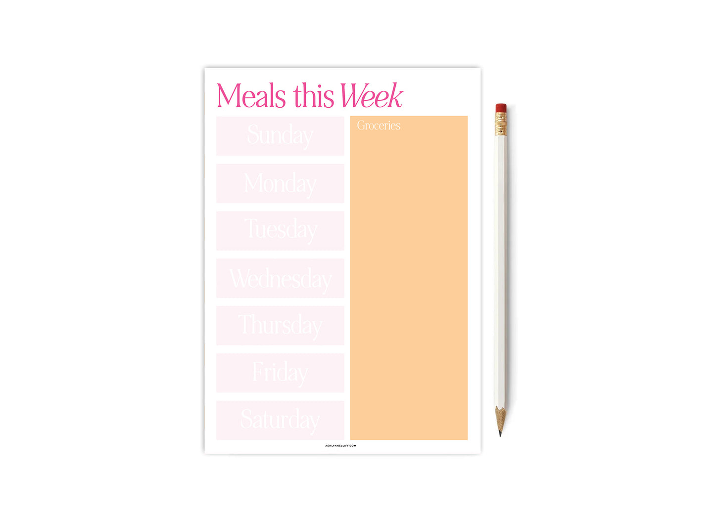 Weekly Meal Planner No. 6 Notepad