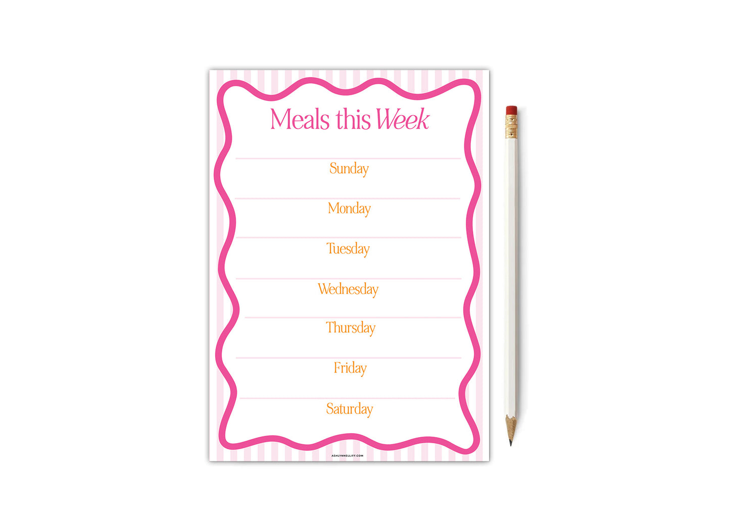 Weekly Meal Planner No. 8 Notepad