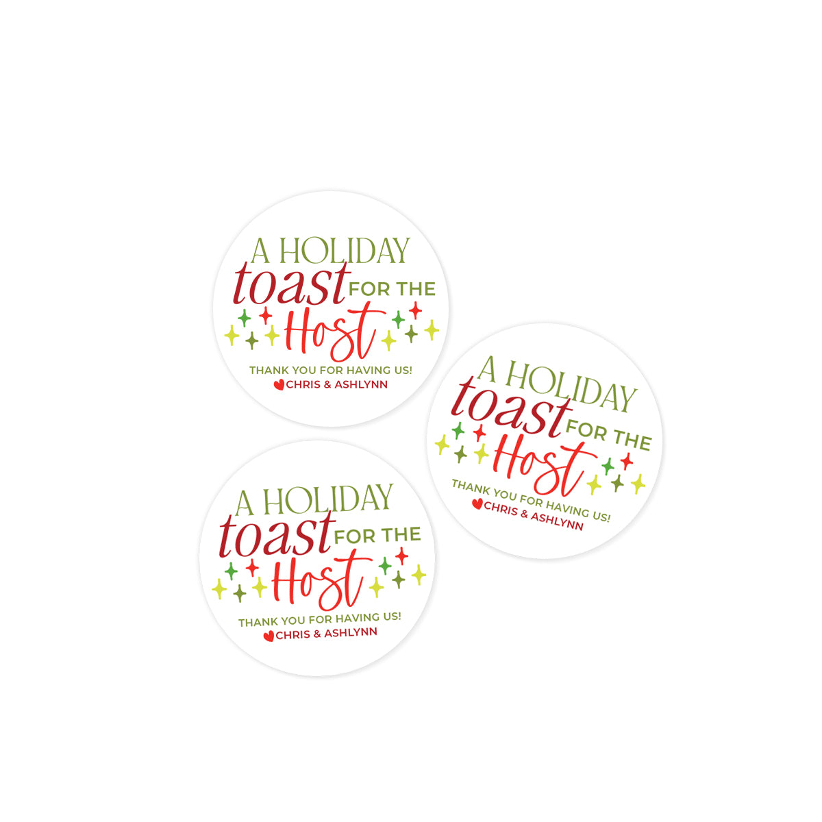 Holiday Toast to the Host Stickers