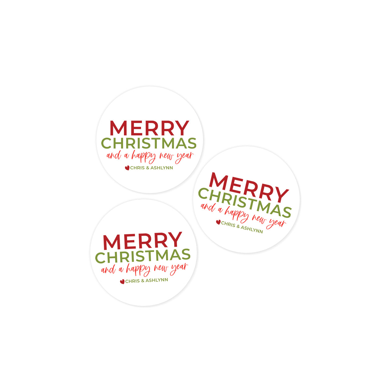 Merry Christmas and a Happy New Year Stickers