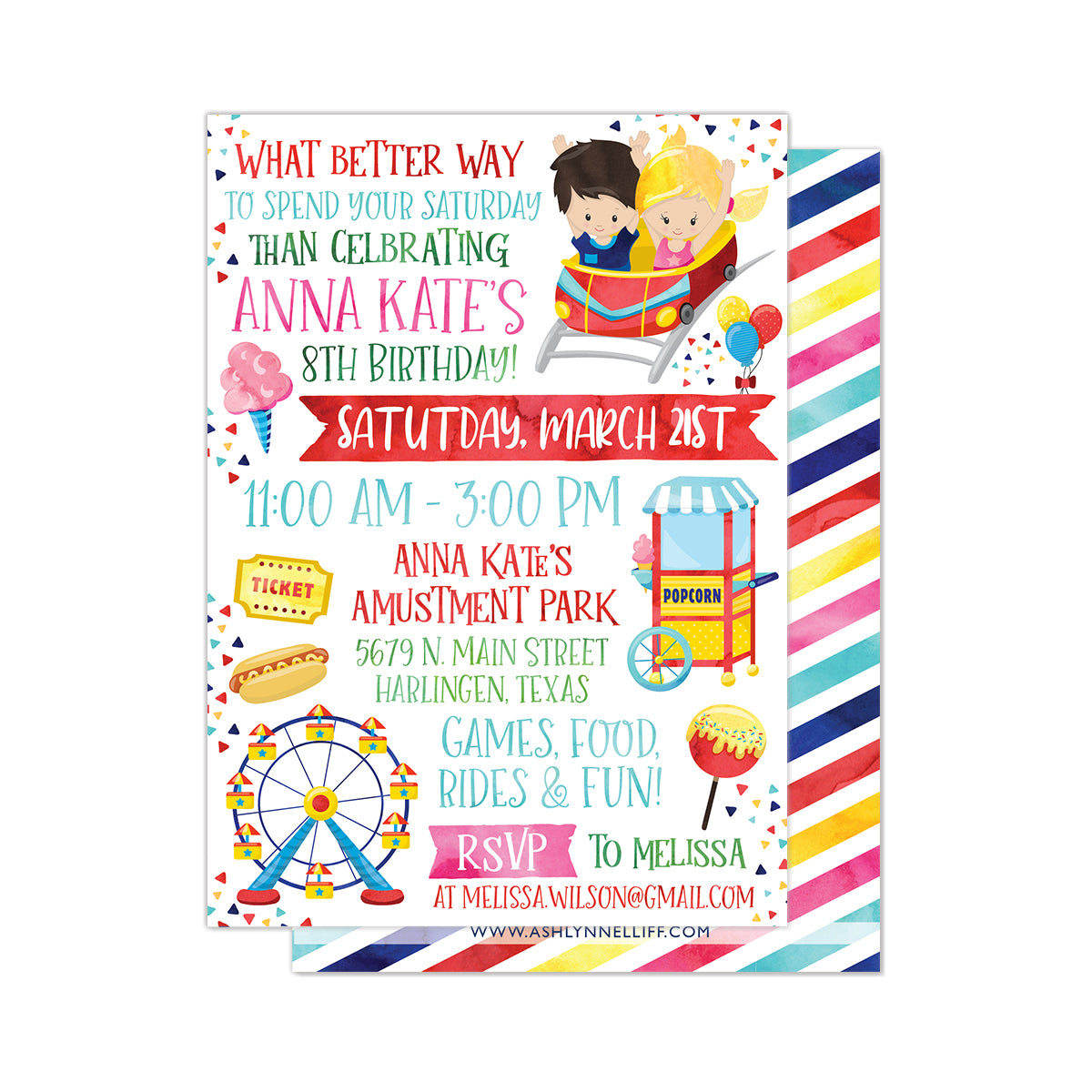 Amusement Park Party Invitation