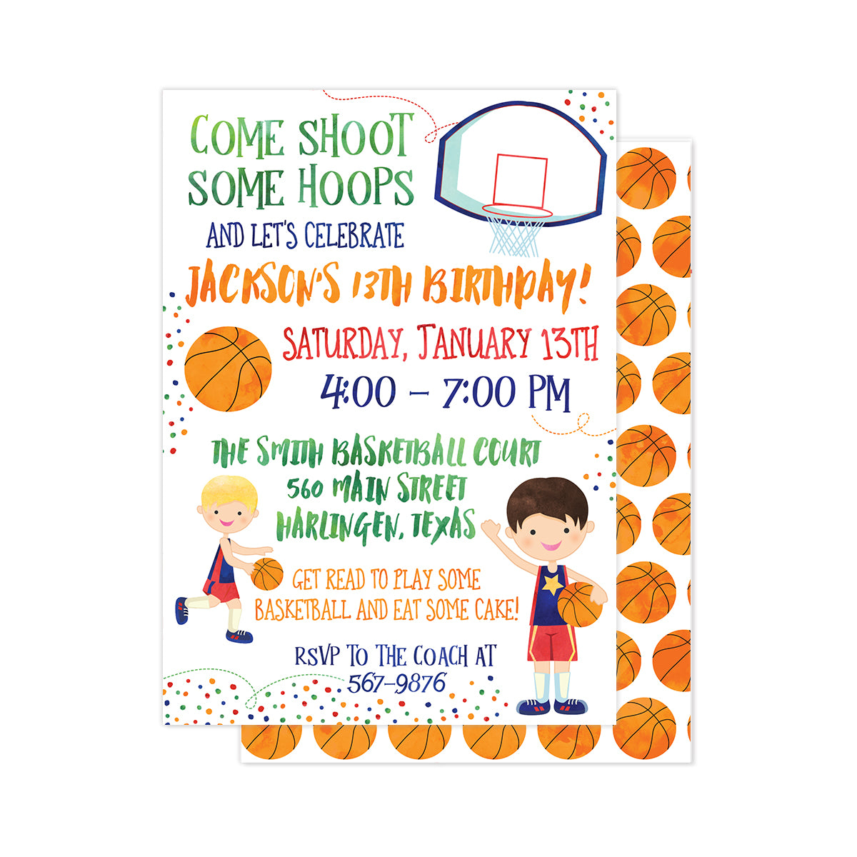 Basketball Party Invitation