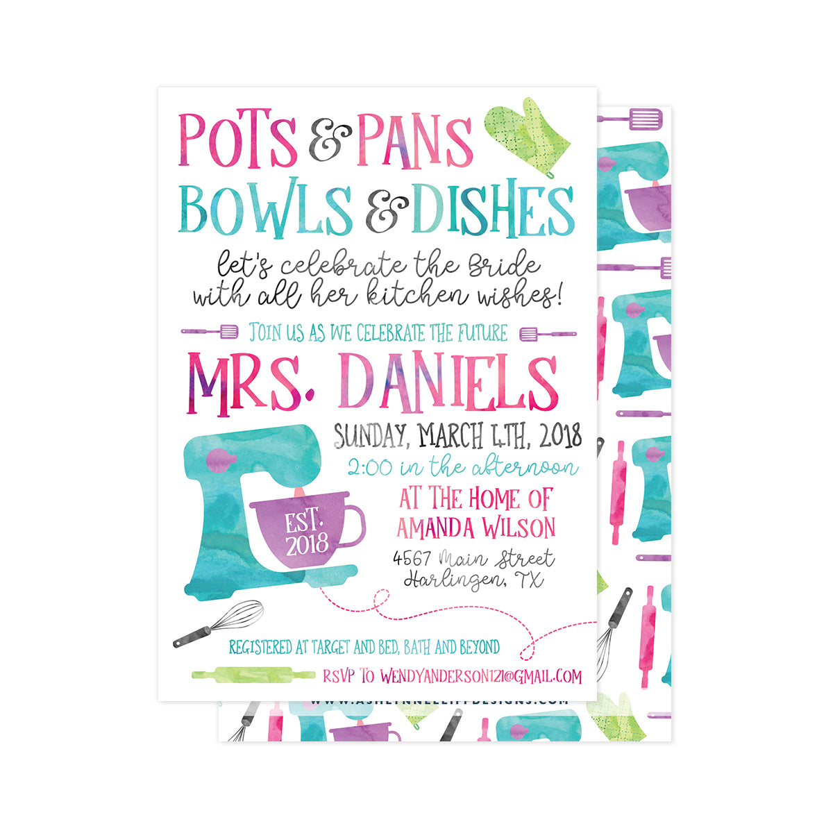 Kitchen Bridal Shower Invitation