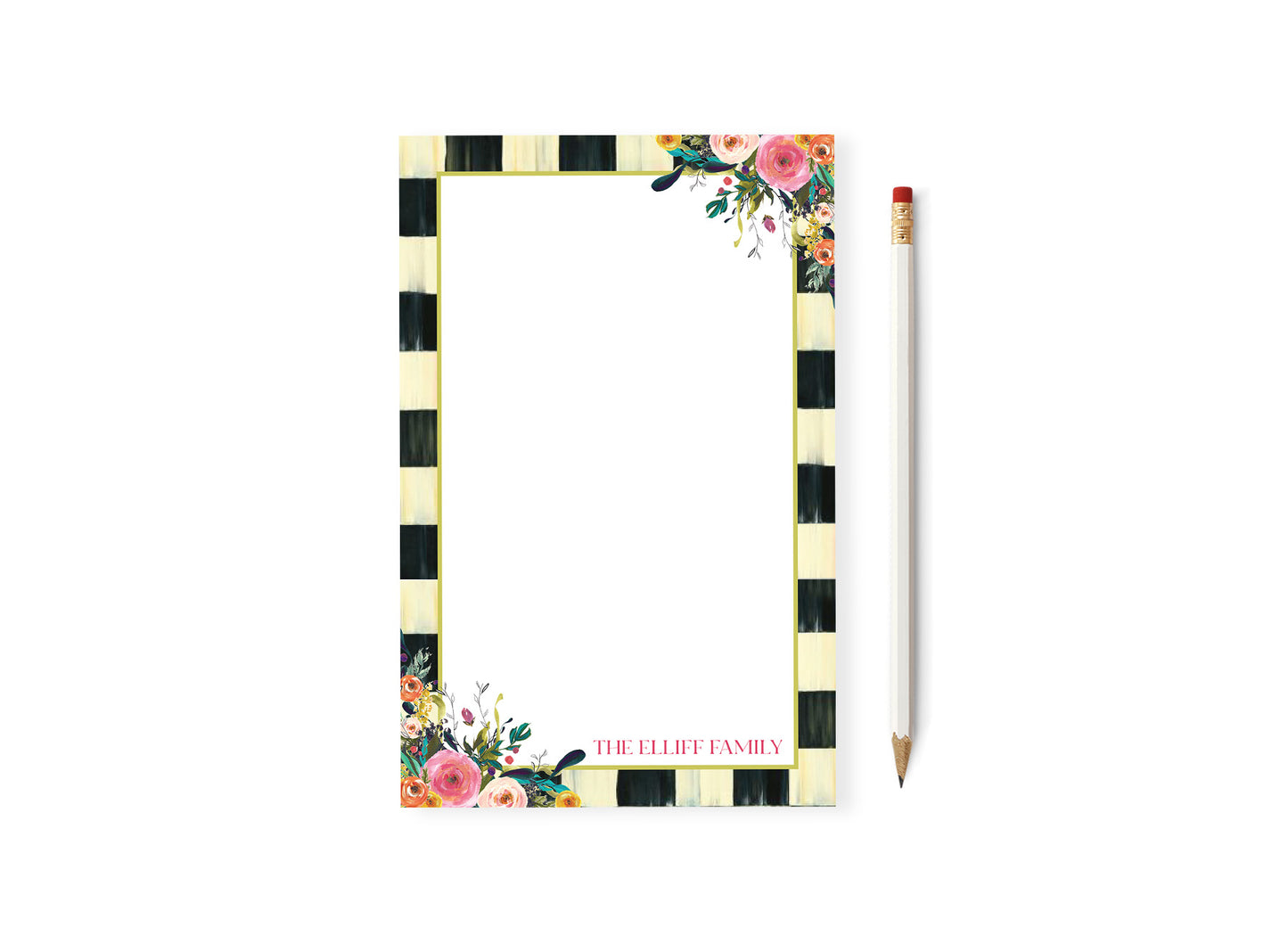 Floral Check Notepad