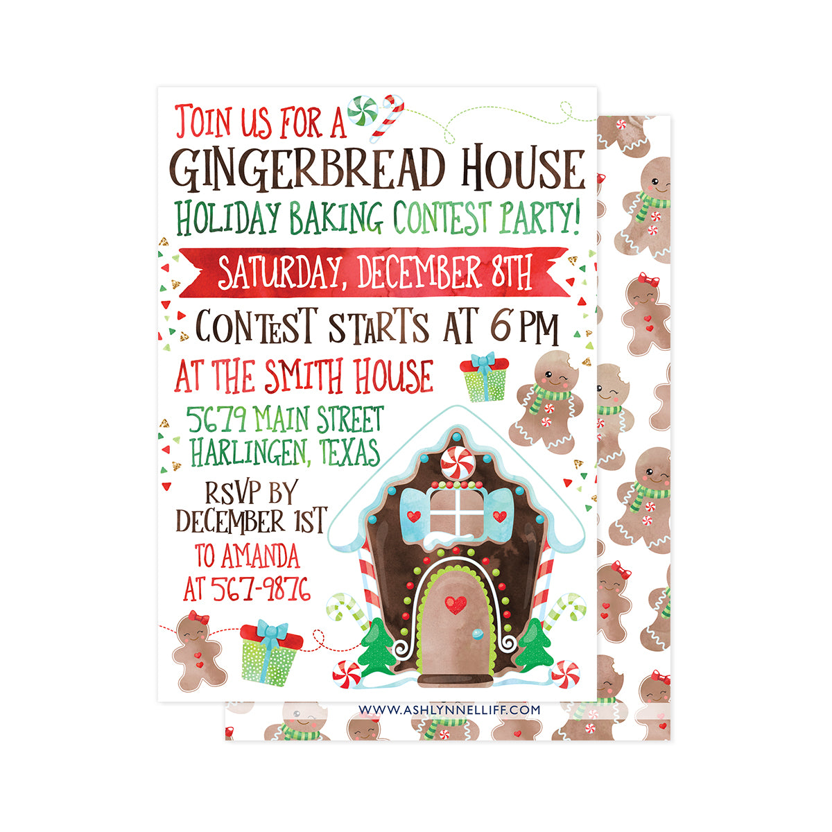 Gingerbread House Party Invitation