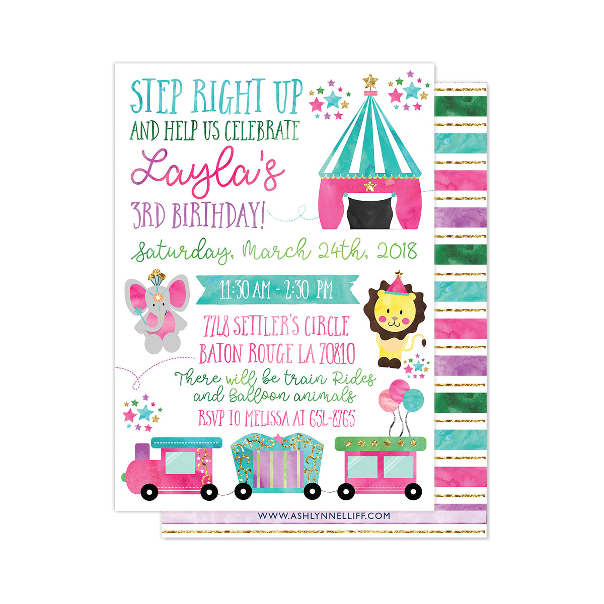 Glam Circus Party Invitation