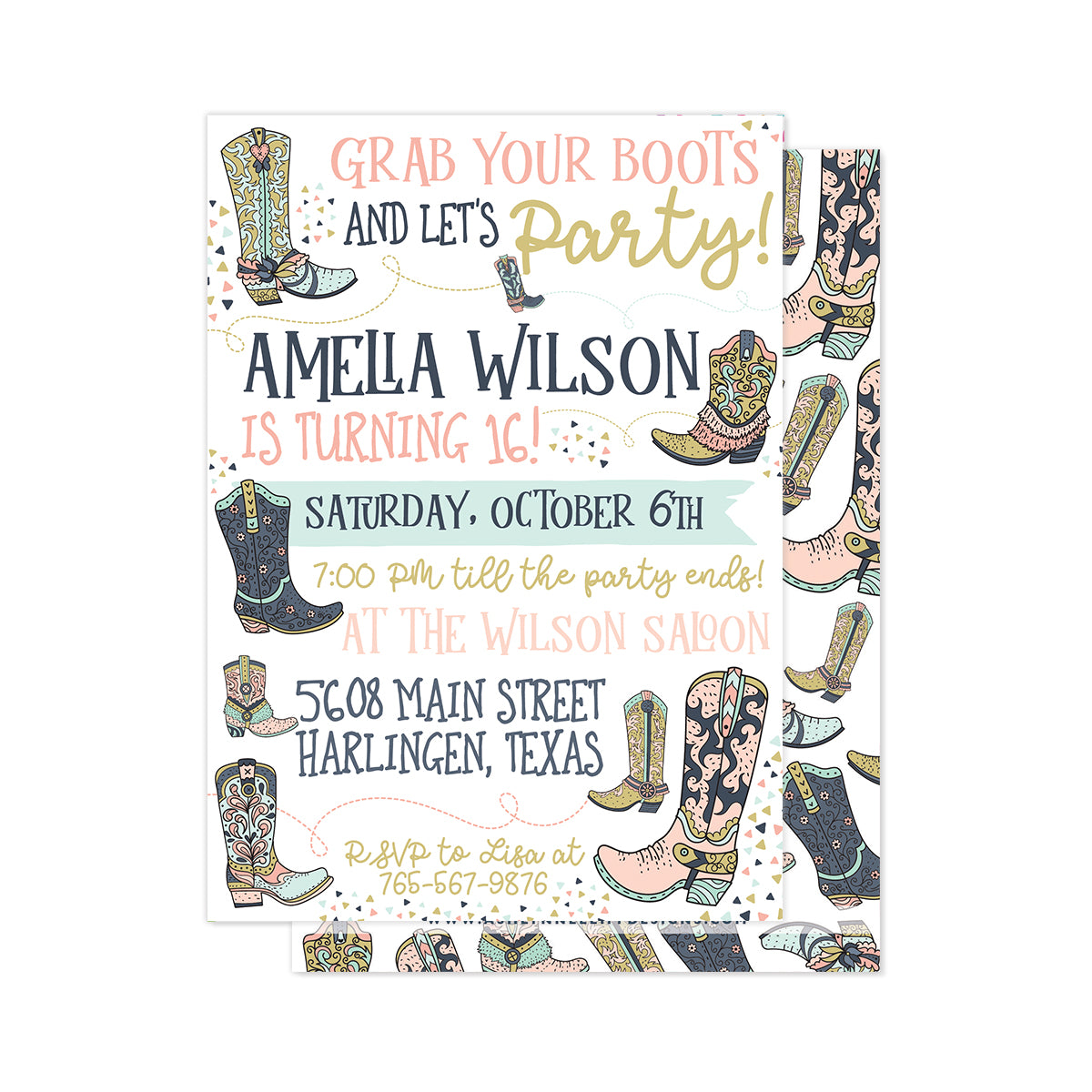 Grab Your Boots Party Invitation