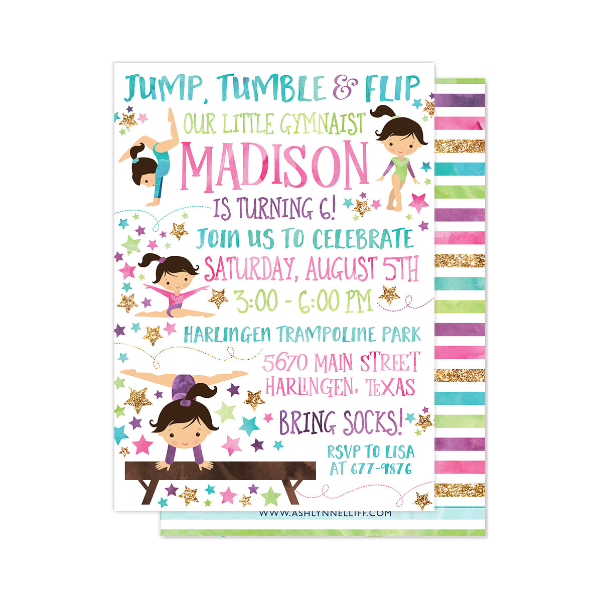 Gymnast Party Invitation